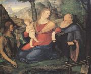 Jacopo de Barbari The Virgin and child Between John the Baptist and Anthony Abbot (mk05) oil painting